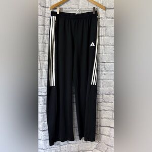 Adidas Track Pants Black w/White Side Stripes, Sz M